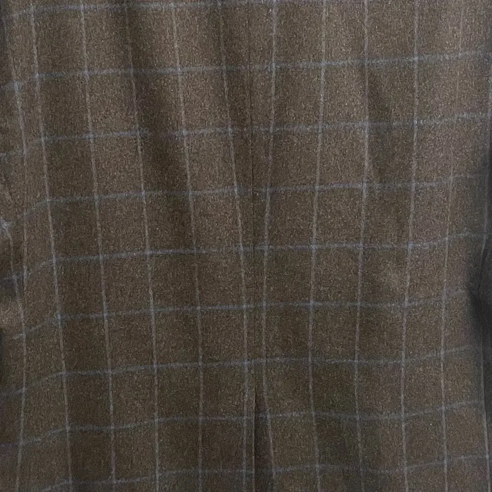 CAMBRIDGE Cashmere Button Front Blazer Brown Blue 48R